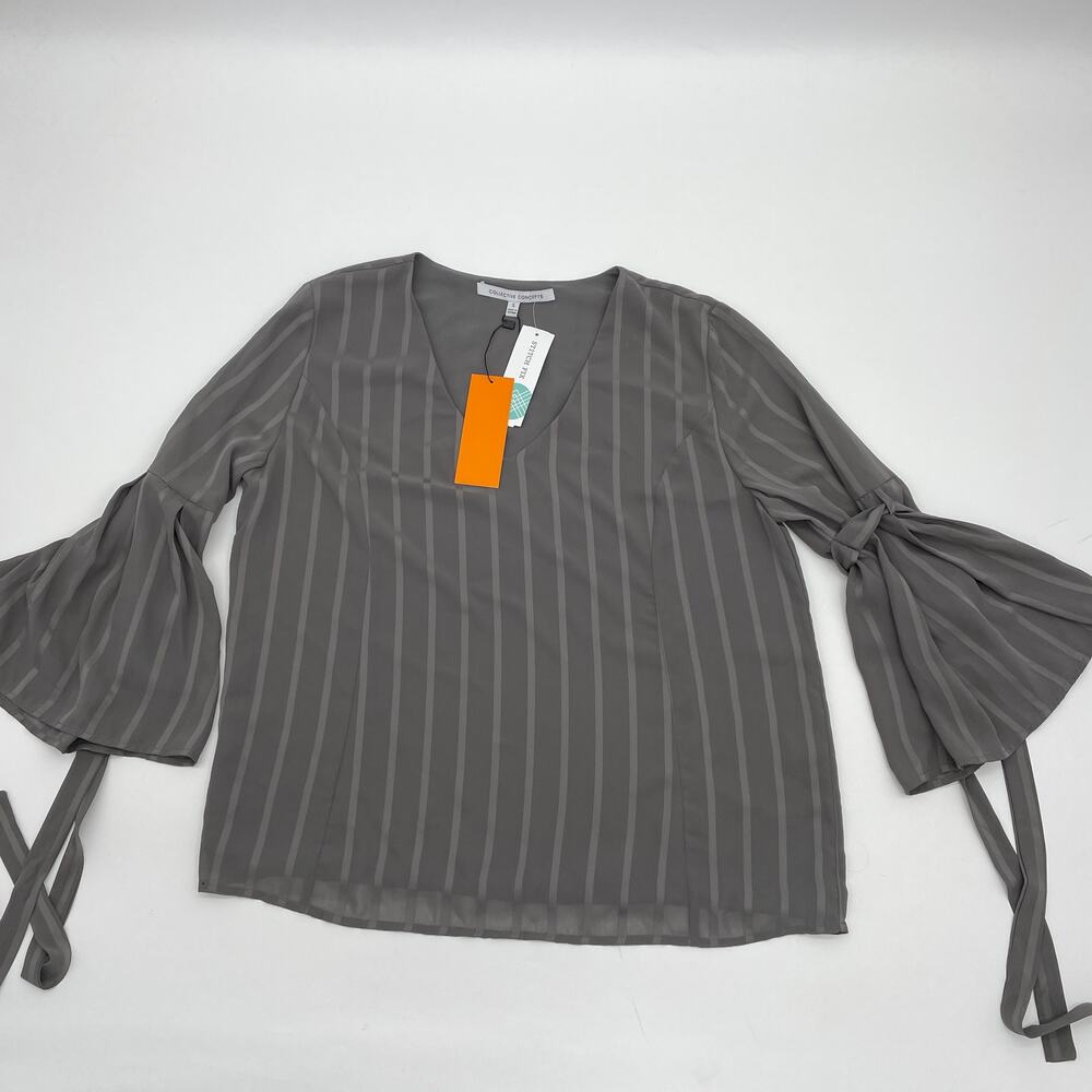 New COLLECTIVE CONCEPTS Shirt Florence Bell Sleeve Pullover Blouse Women Size S